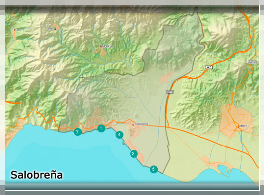 mapa para localizar las playas de salobreña